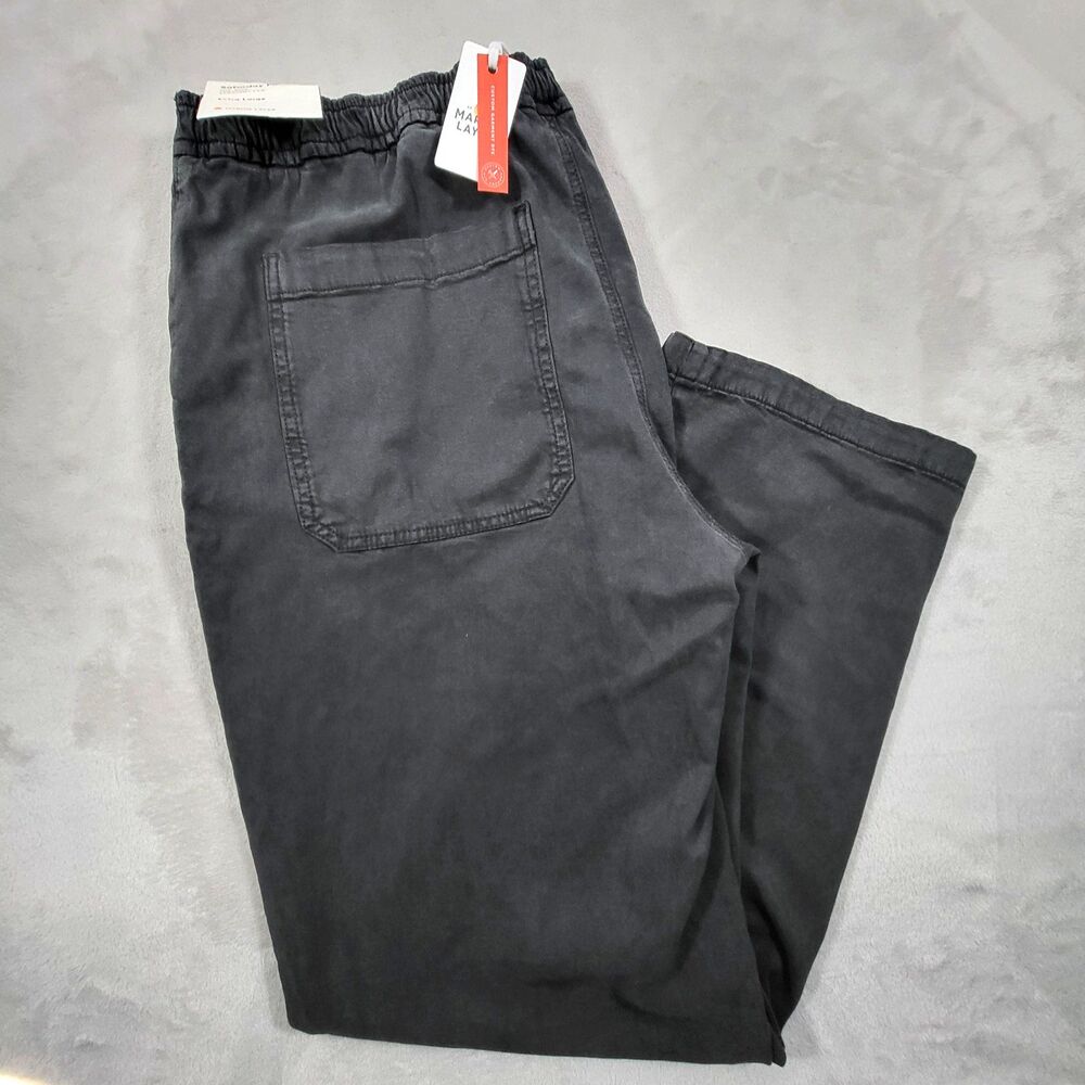Marine Layer Saturday Pant Mens XL Faded Black Straight Leg Chino Mid Rise NWT